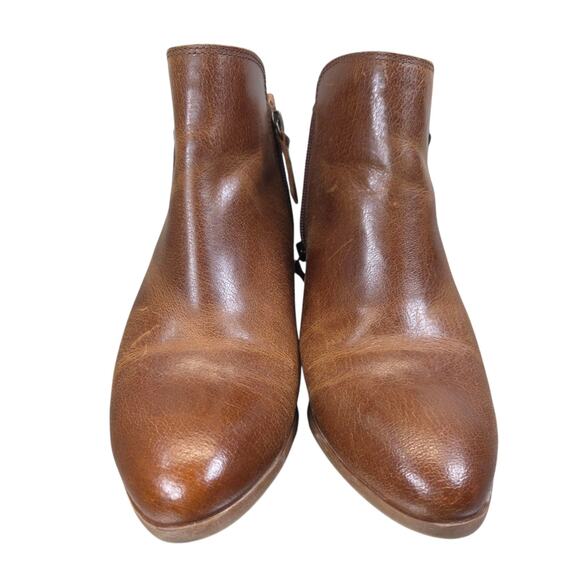 Frye And Co. Booties Womens Size 8 M Judith Ankle Brown Leather Block Heel Vtg - Picture 6 of 14